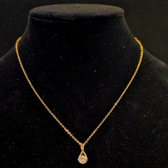 Certified 2 Carat Moissanite 18k Gold Plated Over Sterling Silver Necklace - Picture 3 of 12